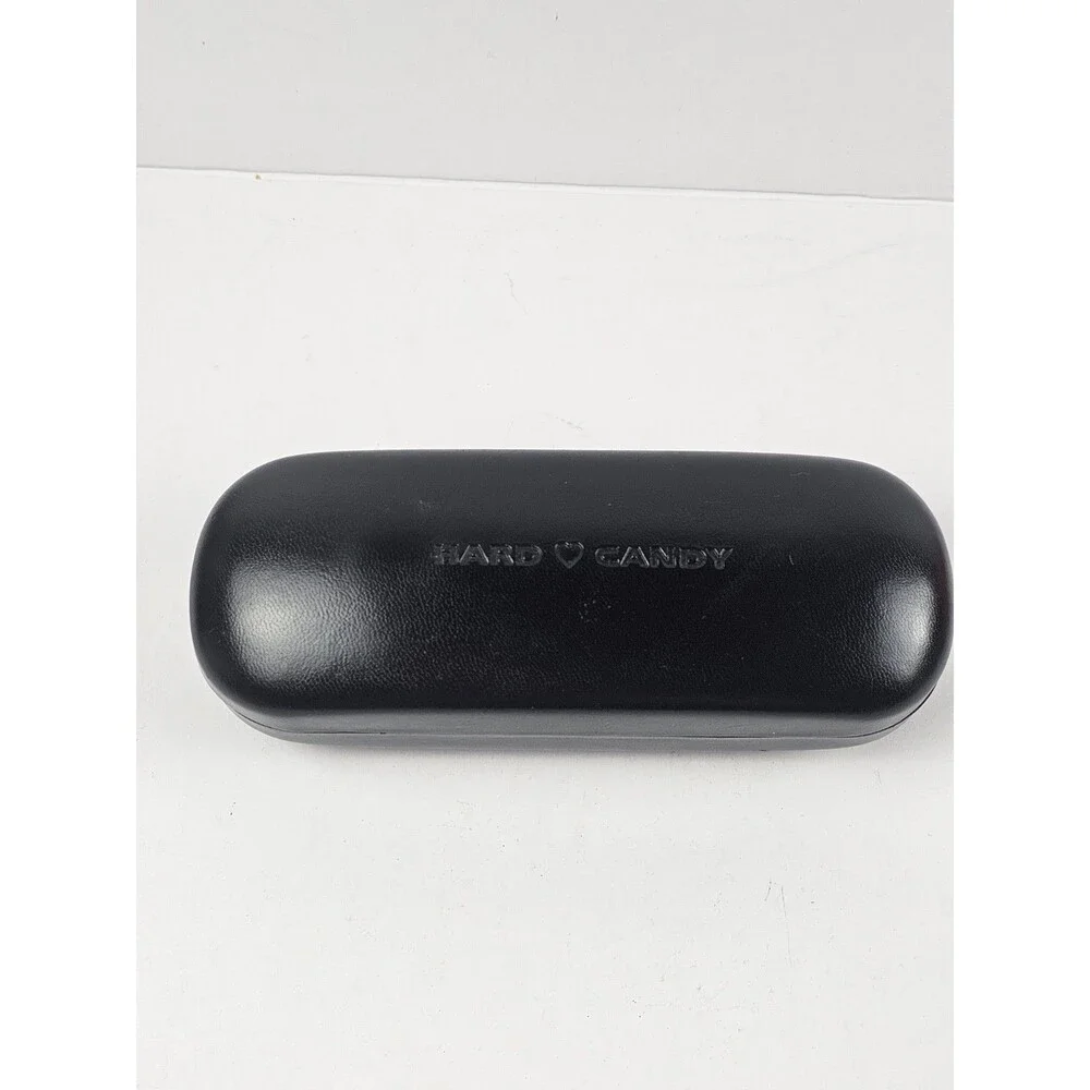 Hard Candy Pink Lining Black Hard Clamshell Eyeglasses Sunglasses Case